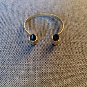 🟢 Gold And Black Cuff Bracelet